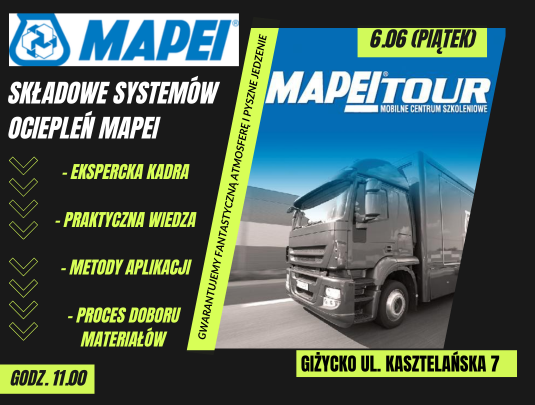 MAPEI TOUR w Giżycku — Mobilne Centrum Szkoleniowe już 6 czerwca!